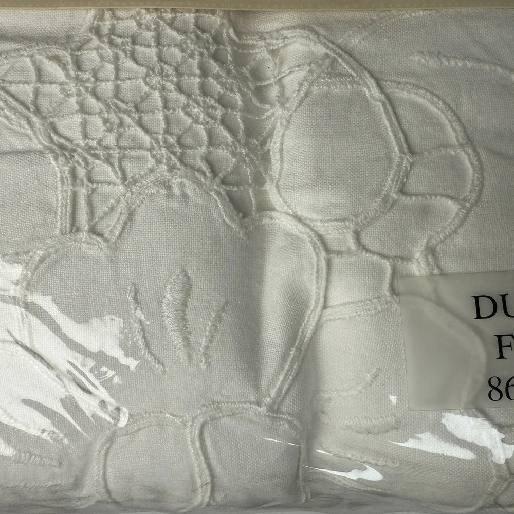 Vtg Heirlooms Handmade Embroidered Duvet Cover Full/queen White/ivory  New
